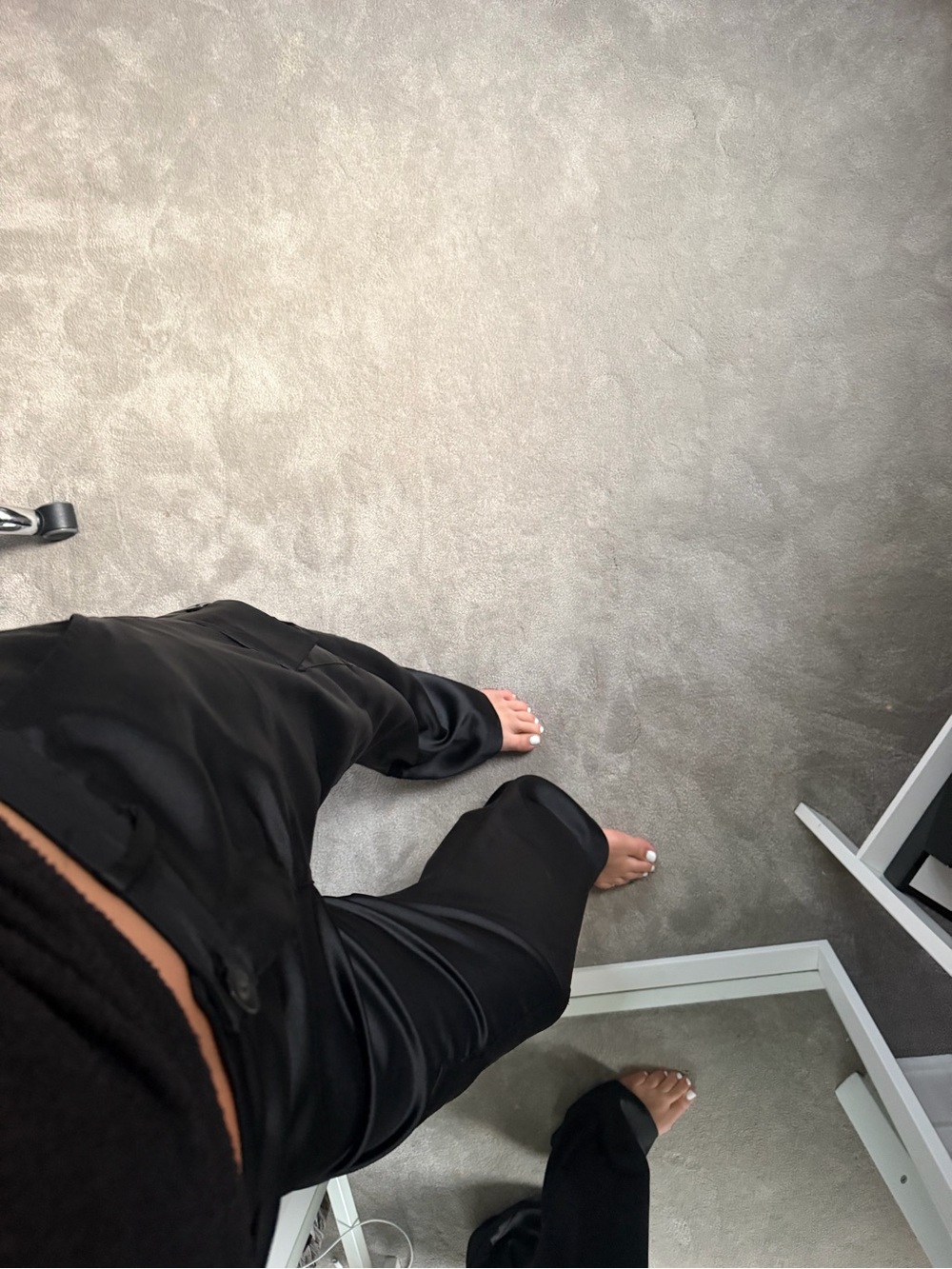 Black Women’s Satin Straight-Leg Pants
